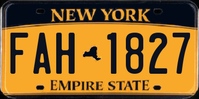 NY license plate FAH1827