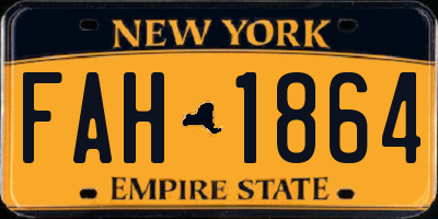 NY license plate FAH1864