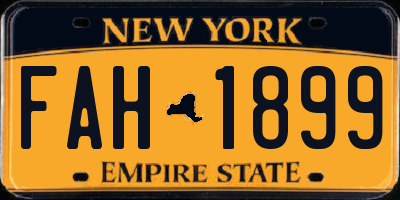 NY license plate FAH1899