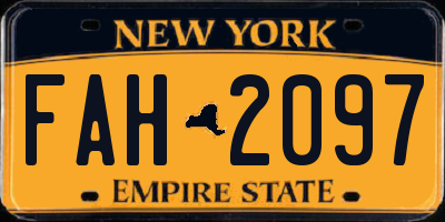 NY license plate FAH2097