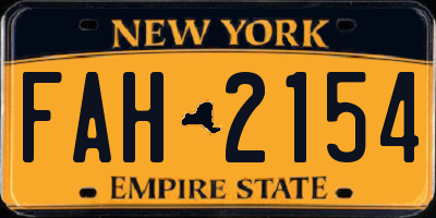 NY license plate FAH2154