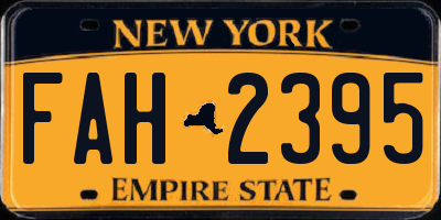 NY license plate FAH2395