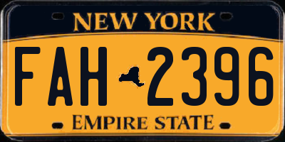 NY license plate FAH2396
