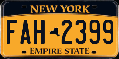 NY license plate FAH2399