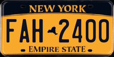 NY license plate FAH2400