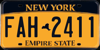 NY license plate FAH2411