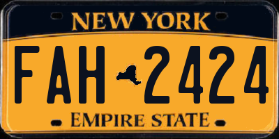 NY license plate FAH2424