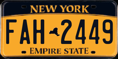 NY license plate FAH2449
