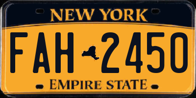 NY license plate FAH2450