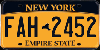 NY license plate FAH2452