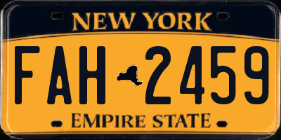 NY license plate FAH2459