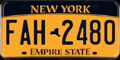 NY license plate FAH2480
