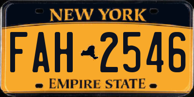 NY license plate FAH2546