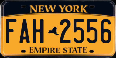 NY license plate FAH2556