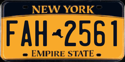 NY license plate FAH2561