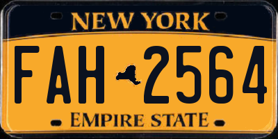 NY license plate FAH2564
