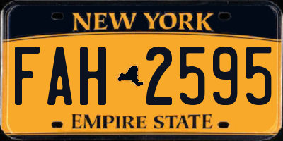 NY license plate FAH2595