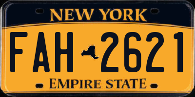 NY license plate FAH2621