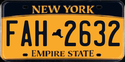 NY license plate FAH2632