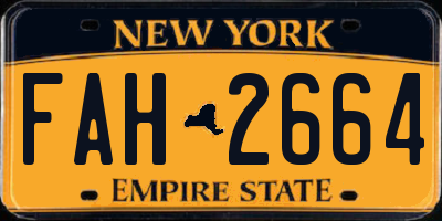 NY license plate FAH2664