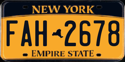 NY license plate FAH2678