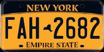 NY license plate FAH2682