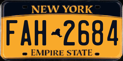 NY license plate FAH2684