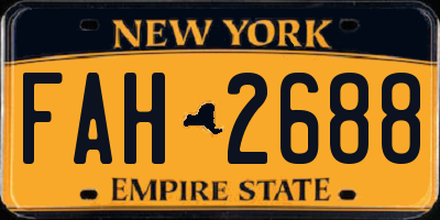 NY license plate FAH2688