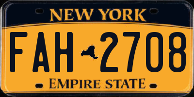 NY license plate FAH2708