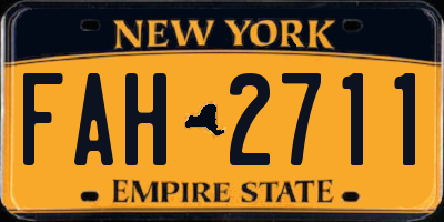 NY license plate FAH2711