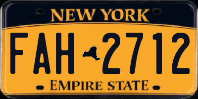 NY license plate FAH2712