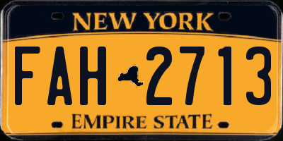 NY license plate FAH2713