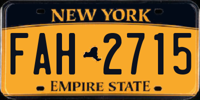 NY license plate FAH2715