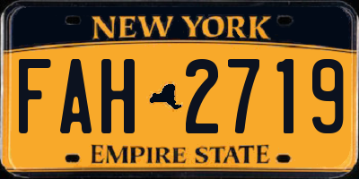 NY license plate FAH2719