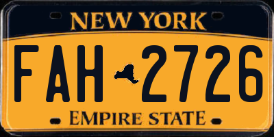 NY license plate FAH2726