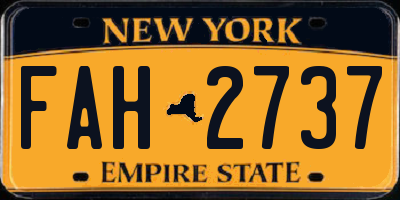 NY license plate FAH2737