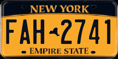 NY license plate FAH2741