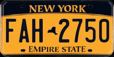 NY license plate FAH2750