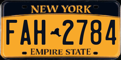 NY license plate FAH2784