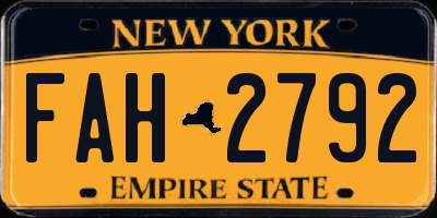 NY license plate FAH2792