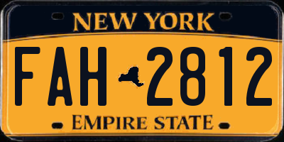 NY license plate FAH2812