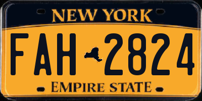 NY license plate FAH2824