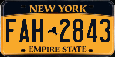 NY license plate FAH2843