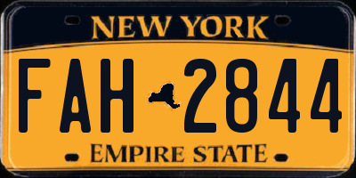 NY license plate FAH2844