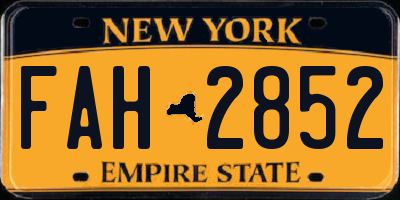 NY license plate FAH2852