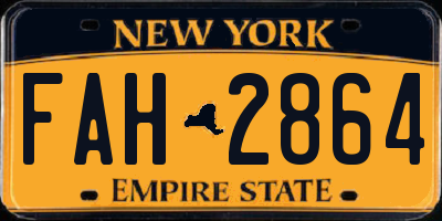 NY license plate FAH2864