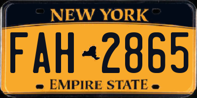 NY license plate FAH2865