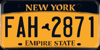 NY license plate FAH2871
