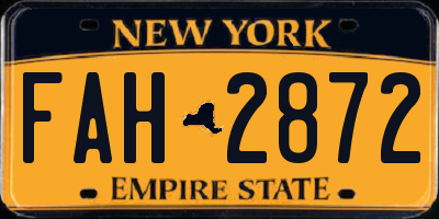 NY license plate FAH2872