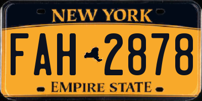 NY license plate FAH2878
